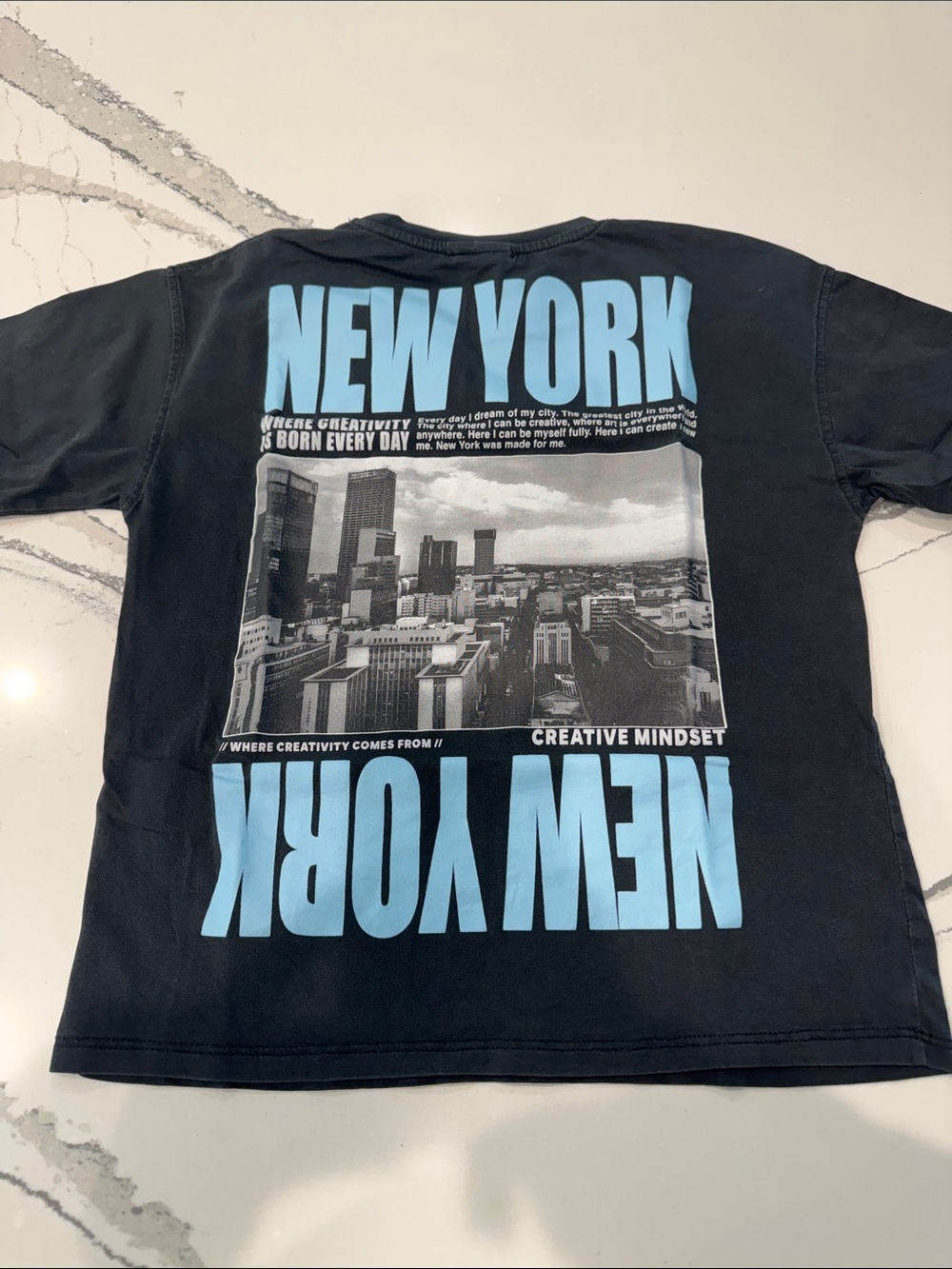 Zara Kids Cotton Tshirt New York Creative Mindset Size 6-7